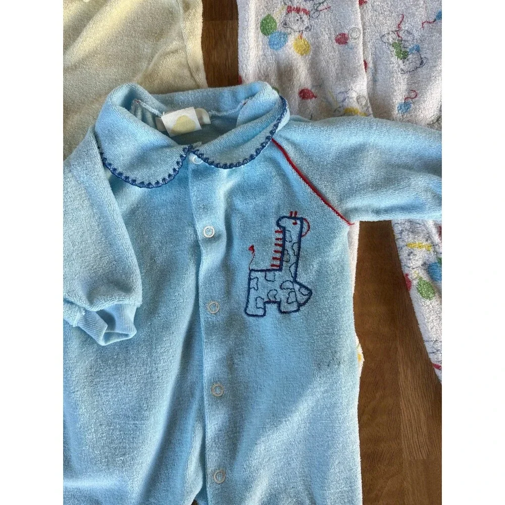 Vintage baby terry snap up Carters and more footie sleeper lot